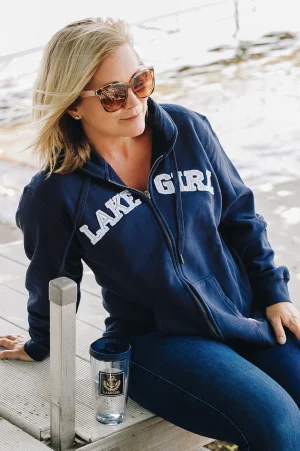 LAKEGIRL navy full zip hoodie