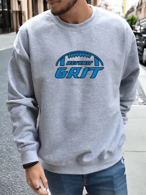 Unisex Detroit Lion Crew Neck Sweatshirt