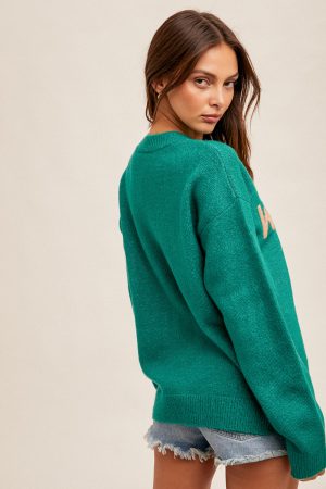Crew Neck Weekend Sweater - Jade - Image 4