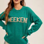Crew Neck Weekend Sweater - Jade