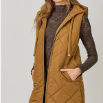 Long Hooded Vest - Available in Black & Chestnut