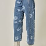 Printed Denim Pants