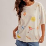 Seafood / Cocktail printed T-shirt